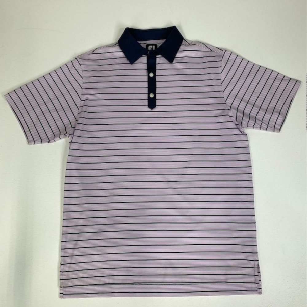 FootJoy Golf Polo Shirt Striped Performance Athletic‎ Casual Top Mens Size M